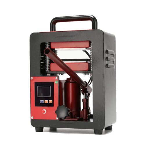 D9A91 5 Ton Portable Hydraulic Heat Press Machine 2.3 x 4.7 Inch Dual Heating Plate, red/black