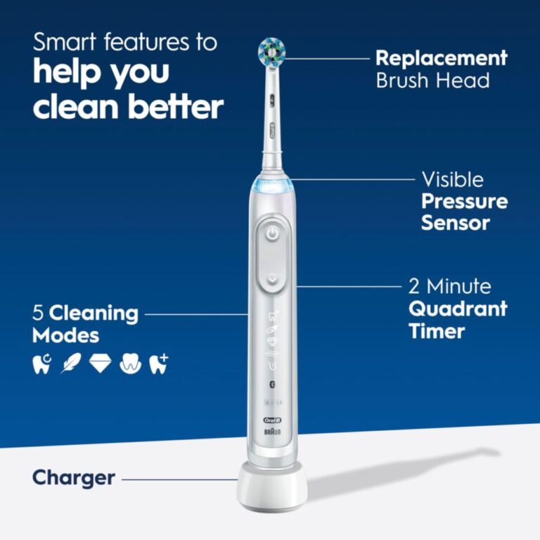 Oral-B Genius X Limited Rechargeable Electric Toothbrush with 1 Replacement Brush Head, Travel Case, White - Image 5