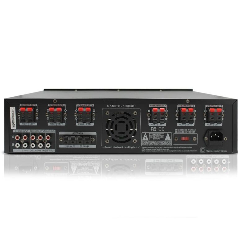 Technical Pro 6000 Watts 6 Zone Digital Bluetooth Hybrid Amplifier Preamp Tuner w/Speaker USB, SD Card Output, 2 Mic Inputs, Bass & Treble Controls, Cooling Speed Fan & LCD Display - Image 9