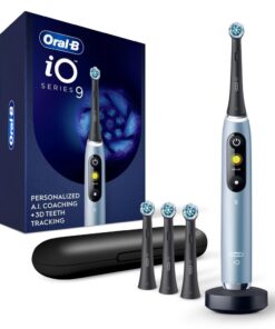 Oral-B iO Series 9 Electric Toothbrush with 4 Brush Heads, Aqua Alabaster