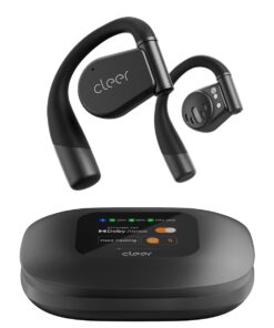 Cleer ARC 3 Open Ear Headphones - Dolby Audio, Snapdragon Sound True Wireless Earbuds, 50Hr Battery, Bluetooth 5.4, IPX 7, Multi-Point, Smart Controls, Wireless Charging Smart Case, Comfort Fit, Black
