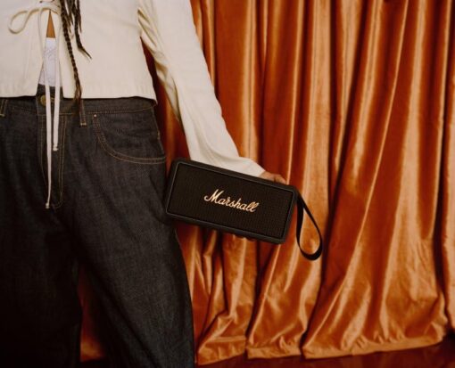Marshall Middleton Portable Bluetooth Speaker, Black and Brass - Image 12