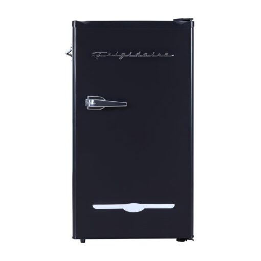 FRIGIDAIRE EFR376-BLACK 3.1 Cu Ft Black Retro Bar Fridge with Side Bottle Opener