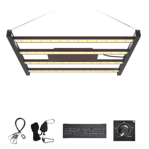 CANAGROW CG2400 LED Grow Light for Indoor Plants 4x4ft Coverage with High Yield Diodes, Sunlike Full Spectrum Dimmable Growing Lamps for Hydroponic Indoor Seeding Veg Bloom Greenhouse