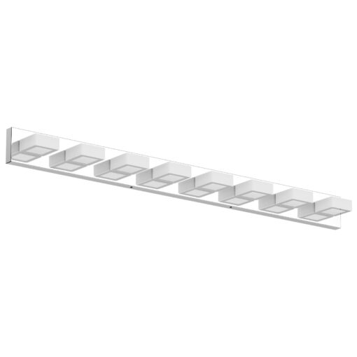 Ralbay 52" Modern Chrome Vanity Lights 8 Lights Acrylic Stainless Steel LED Vanity Light Fixtures Chrome Bathroom Lighting Over Mirror