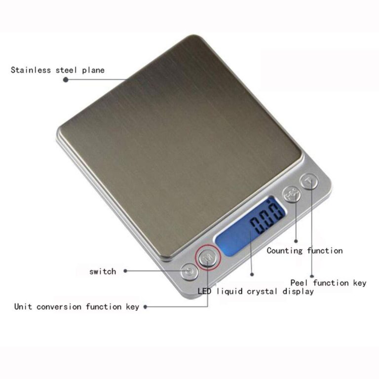 Digital Display Electronic Scale LCD Backlit High Precision Easy Read Tare Function for Fruit Vegetables Weighing (Size : 3kg/0.1g) (500g/0.01g) () - Image 5