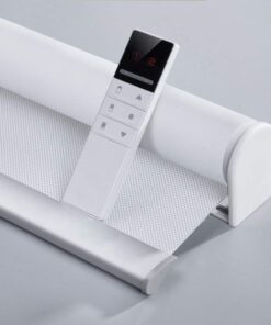 Motorized Blinds with Remote (23-95 inches) Window Roller Shade Wireless Rechargeable Motor Popular Sunshine Fabric for Office and Home Customize Size (82006G-1)