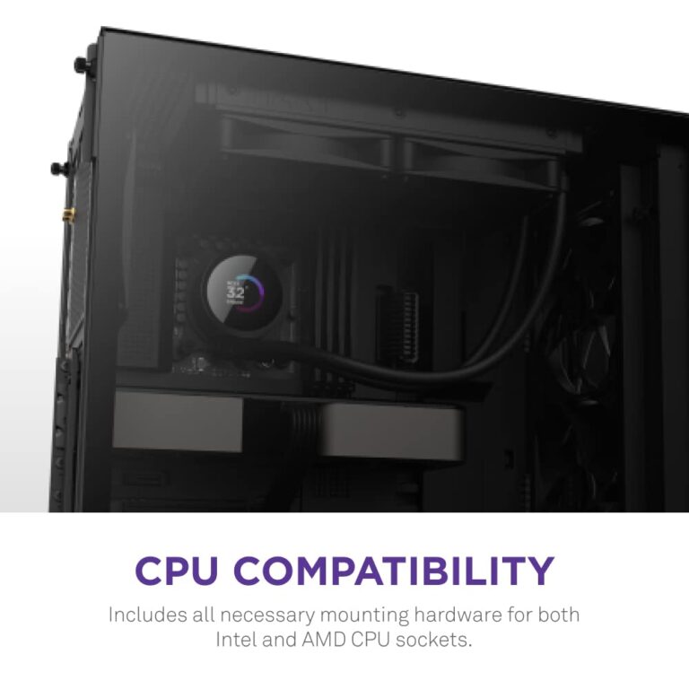 NZXT Kraken 240 - 240mm AIO CPU Liquid Cooler - Customizable 1.54" Square LCD Display for Images, Performance Metrics and More - High-Performance Pump - 2 x F120P Fans - Black - Image 2
