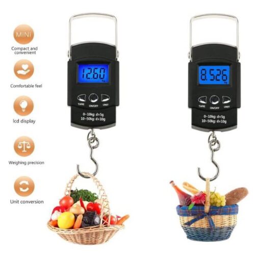 HTLPAVBWF Utility Luggage Scale Electronic Balance Scales with Ruler Precision Hand Scales Mini Pocket Digital Travel Suitcase Luggage Fish Scale Weighing Weighing - Image 8