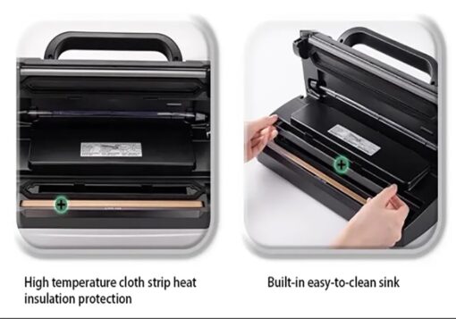 Vacuum Sealer Machine, 85Kpa Automatic Food Vacuum Sealer, Dry Moist Food Modes with Led Indicator Lights, Intelligent Touch Control, Automatic Sealing and Multi-function Buttons, For Home, Kitchen - Image 4