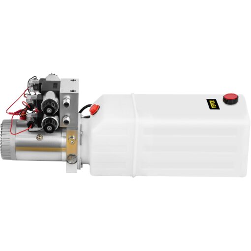Happybuy Hydraulic Pump 12V DC Hydraulic Power Unit Double Acting Double Solenoid Hydraulic Power Pack Unit with 8L Plastic Tank Max Pressure 200 Bar for Car Liftng - Image 3