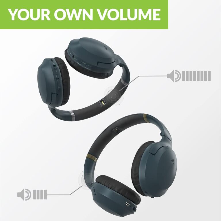 Avantree Duet - Dual Wireless Headphones for TV Watching with Transmitter/Charging Stand 2-in-1, Clear Dialogue Mode & Volume Boost for Seniors, Scalable to 100 Headphones - Blue - Image 6