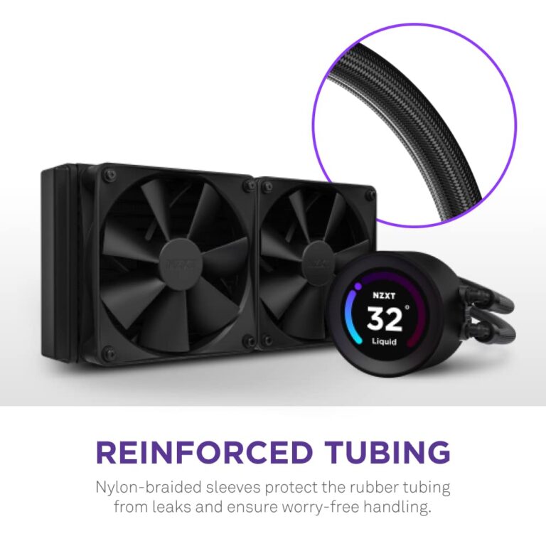 NZXT Kraken Elite 240 - RL-KN24E-B1 - 240mm AIO CPU Liquid Cooler - Customizable 2.36" LCD Display for Images, Performance Metrics and More - High-Performance Pump - 2 x F120P Fans - Black - Image 3