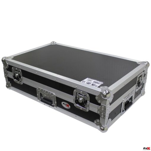 ProX XS-DDJ1000 WLT LED ATA Flight Case for Pioneer DDJ-1000 FLX6 SX3 DJ Controller with Laptop Shelf 1U Rack Space Wheels and LED