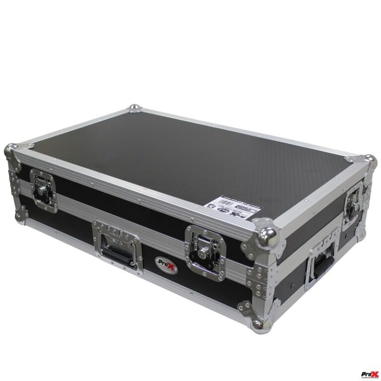 ProX XS-DDJ1000 WLT LED ATA Flight Case for Pioneer DDJ-1000 FLX6 SX3 DJ Controller with Laptop Shelf 1U Rack Space Wheels and LED