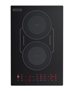 Empava Double/Dual Induction Cooktop 2 Burner, Shatter-proof Flat Glass Top, Bridge-SYNC, 3 Preset Modes, Bulit-in/Countertop, 110~120 Volt Plug in Electric Stove for Kitchen, RV, Outdoor Camping