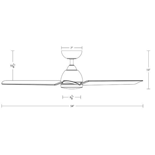 WAC Smart Fans Mocha Indoor and Outdoor 3-Blade Smart Home Ceiling Fan 54in Brushed Aluminum with 3000K LED Light Kit and Remote Control works with Alexa and iOS or Android App - Image 2