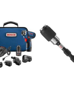 Bosch GSR12V-140FCB22 Cordless Electric Screwdriver 12V Kit - 5-In-1 Multi-Head Power Drill Set and ITBHQC201 2 1/4", Impact Tough Quick Change Bit Holder