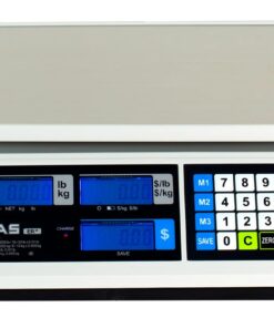 CAS ER Jr Electronic Price Computing Scale with Dual LCD Display, Stainless Steel Platform, NTEP Approved for Accurate Weighing - Ideal for Retail Stores, Farmers Market, & Bakeries