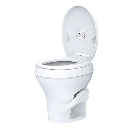 SEAFLO Residential Height Camper/RV Toilet, 18.5” Standard Height, Gravity Flush System, Foot Pedal Operation, Soft Close Seat, Easy-to-Clean Oversized Bowl, 4-Year Warranty
