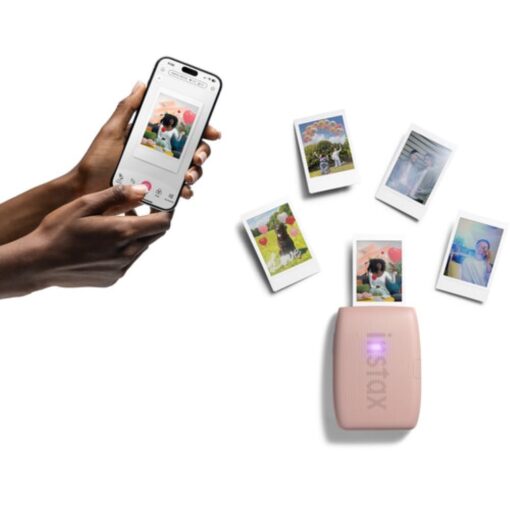 Fujifilm INSTAX Mini Link 3 Smartphone Printer | Rose Pink Bundled with INSTAX Mini Instant Film | 20 Exposures + Instax Mini Album, Borders, Stickers & Clips + Microfiber Cleaning Cloth (4 Items) - Image 4