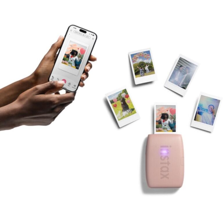 Fujifilm INSTAX Mini Link 3 Smartphone Printer | Rose Pink Bundled with INSTAX Mini Instant Film | 20 Exposures + Instax Mini Album, Borders, Stickers & Clips + Microfiber Cleaning Cloth (4 Items) - Image 4