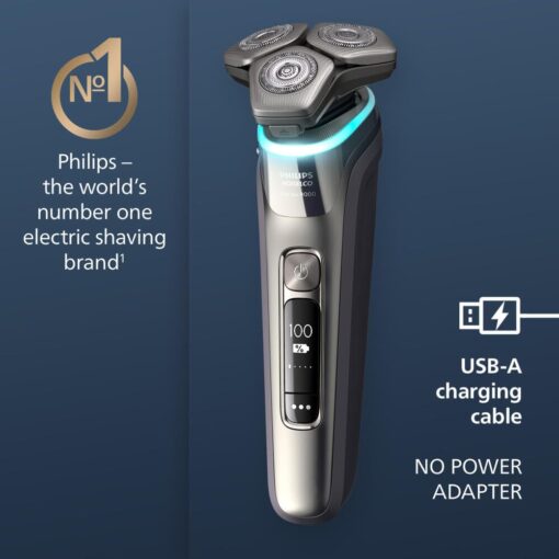 Philips Norelco Shaver Series 9000, Wet and Dry Electric Shaver, with Lift & Cut Shaving System and SenseIQ Technology, Pop-up Trimmer, Cleaning Pod, Charging Stand and Travel Case, Model S9987/85 - Image 7