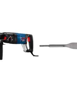 Bosch 11255VSR Bulldog Xtreme - 8 Amp 1 Inch Corded Variable Speed Sds-Plus Concrete/Masonry Rotary Hammer Power Drill, Blue & 1-1/2 x 10" SDS-plus Bulldog Xtreme Hammer Tile Chisel HS1465