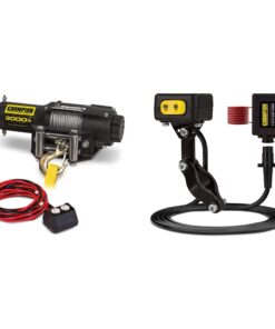 Champion 3000-lb. ATV/UTV Winch Kit, Black,RED and Champion Mini-Rocker Switch Winch Remote Control Kit