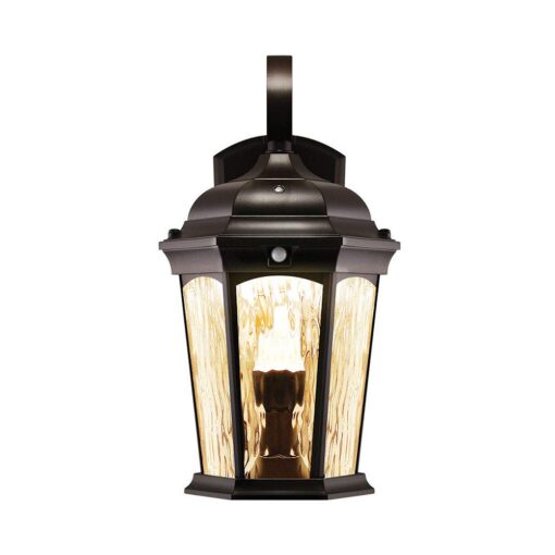 Euri Lighting EFL-130W-MD Flickering Flame Lantern, Water Glass, with Integrated Security Light (3000K), Photocell and Motion-Sensor (Dusk-to-Dawn), Oil Rubbed Bronze Housing (Pack of 2) - Image 6