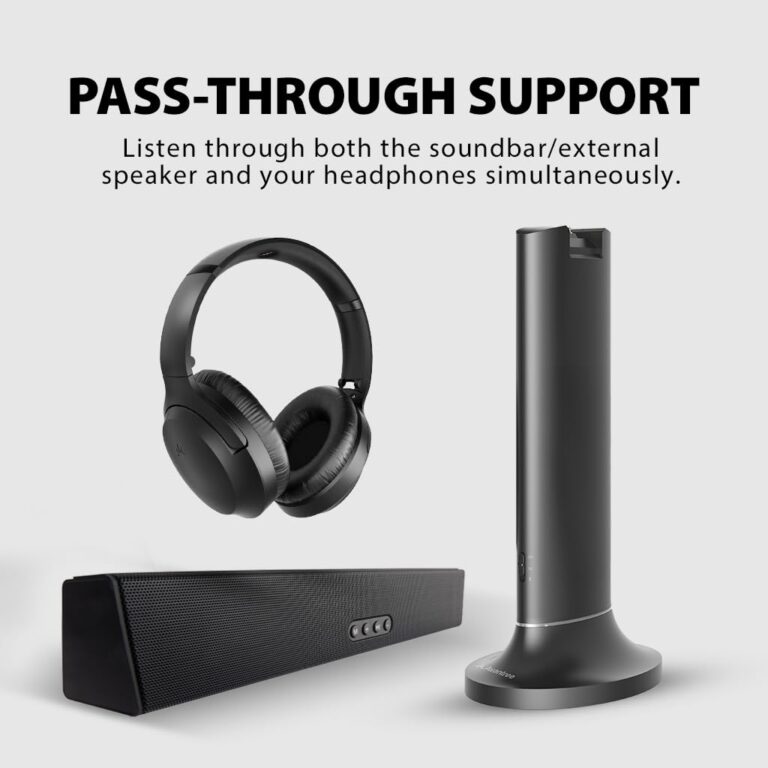 Avantree Opera Plus - Wireless Headphones for TV with Cinema & Clear Dialogue Modes, Pass-Through, Enhanced Volume for Seniors, Compatible with TVs with Optical or AUX Audio Output Ports - Image 4