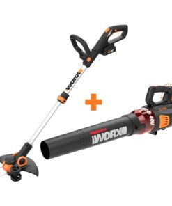 WORX WG163 GT 3.0 20V PowerShare 12" Cordless String Trimmer & Edger with Power Share Turbine Cordless Leaf Blower with Brushless Motor (2x20V)