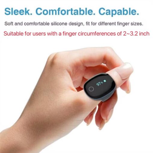 Wellue O2Ring Pulse Oximter, Bluetooth SPO2 Blood Oxygen Saturation Monitor - Wearable O2 Ring Sensor with Vibration Reminder, Free APP & PC Report, Rechargeable - Image 9