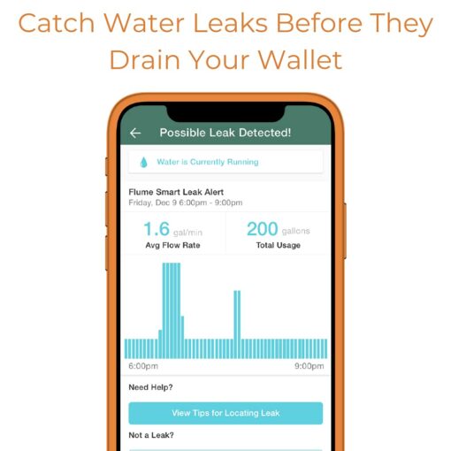 Flume 2 Smart Home Water Monitor and Leak Detector – Real-Time Water Usage Tracking, Easy Installation, No Plumbing Required - Image 6