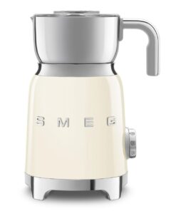 SMEG Retro 50's Style Milk Frother with 2 Disks 6 Preset Programs Hot or Cold Frothing and Induction Heating (Cream)