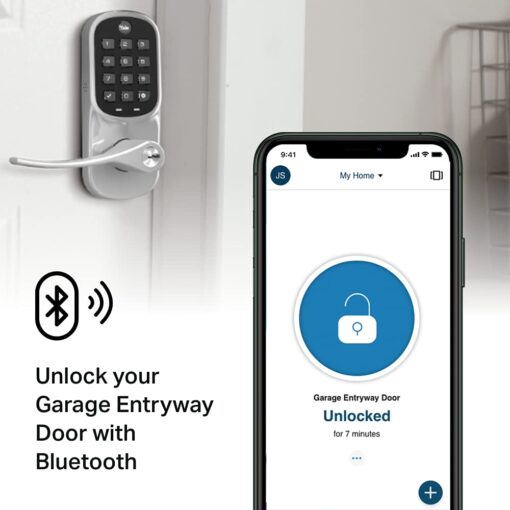 Yale | LiftMaster Smart Lock with Keypad Lever - Works with myQ App & Key by Amazon in-Garage Delivery when paired with Smart Garage Hub (sold separately), Satin Nickel - Image 5