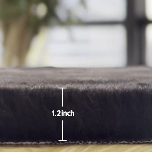 ORINOVA Black Washable Area Rugs 6x9 Rugs for Living Room Faux Rabbit Fuzzy Fur Rug for Bedroom Nursery Rugs Room Décor - Image 2