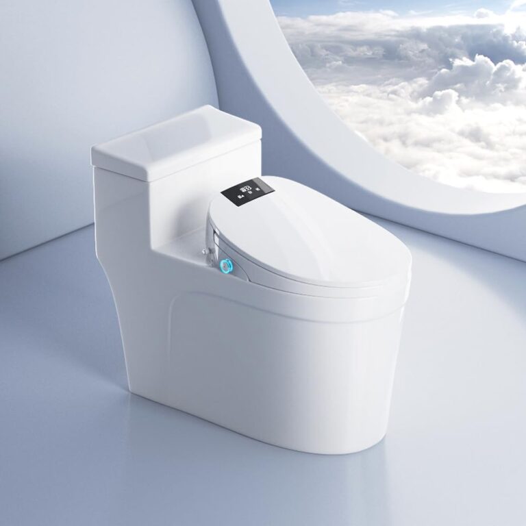XCQQ Electric Bidet Toilet Seat Round, Heated Toilet Seat, Instant Warm Water, Warm Air Dryer, Rear Feminine and Oscillating Washing, Wireless Remote, Night Light, Slow Close Lid, LED Display - Image 2
