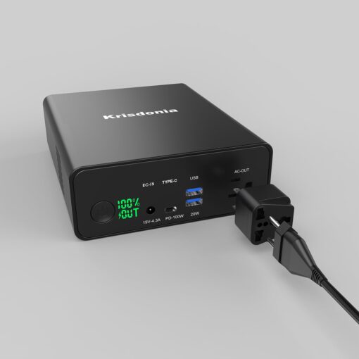 Krisdonia Power Bank with AC Outlet, Portable Laptop Charger Battery Bank USB C 100W Fast Charging, 80000mAh/296Wh Power Station External Battery Pack 130W/110V for Outdoor Camping Home Office - Image 2