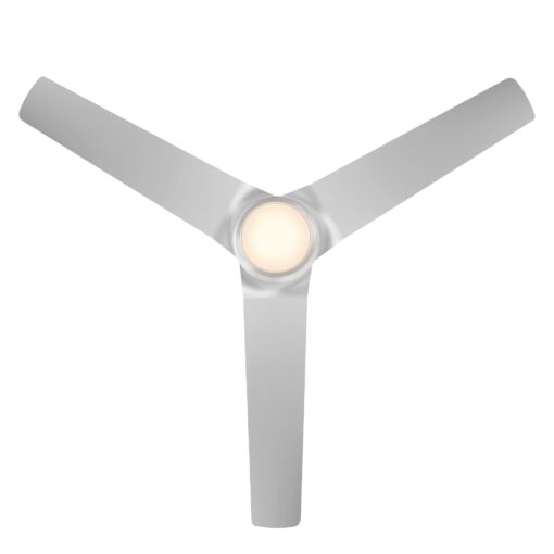 WAC Smart Fans Mocha Indoor and Outdoor 3-Blade Smart Home Ceiling Fan 54in Brushed Aluminum with 3000K LED Light Kit and Remote Control works with Alexa and iOS or Android App - Image 4