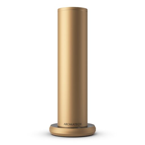 AromaTech New AroMini BT Plus Scent Diffuser w/Bluetooth – Cold-Air Diffusion Scent Machine for Home, Office, Hotel, Spa – Nebulizing Diffusion System for Essential Oil Blends (Gold)