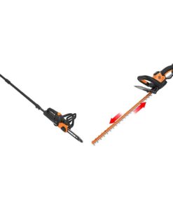 Worx WG323 20V Power Share 10" Cordless Pole/Chain Saw Bundle with Hedge Trimmer, Battery and Charger