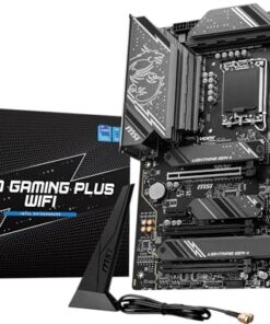 MSI Z790 Gaming Plus WiFi-AMZ Gaming Motherboard (Support 14th/13th/12th Gen Intel Processors, LGA 1700, DDR5, PCIe 5.0, M.2 Slots, 2.5Gbps LAN, USB 3.2 Gen2, Wi-Fi 6E, Bluetooth 5.3, ATX)