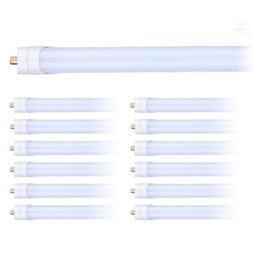 TRLIFE 8FT LED Tube Light, T8 8FT LED Bulbs 45W 5000K Daylight White FA8 Base LED Bulbs, Fluorescent Light Bulbs Replacement, Frosted Cover, 5400Lumens, Dual-End Powered (12Pack)