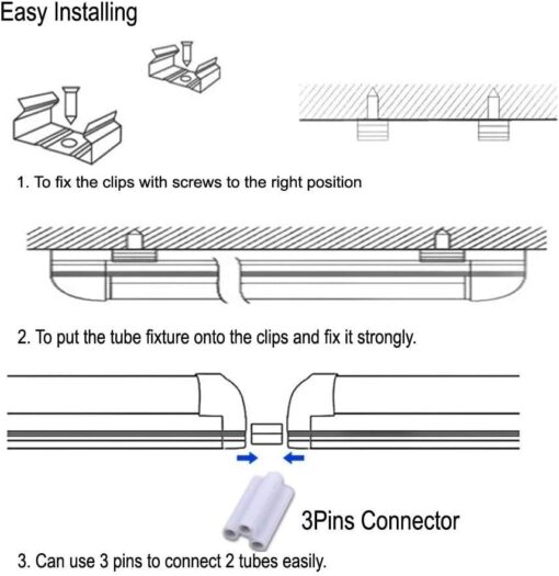 SZSKYING (6 Pack 8FT LED Shop Light,T8 Integrated LED Lights Daylight White,72W 7200LM 6500K,High Output Clear Cover,V Shape 8' LED Bulb Fixtures Linkable,8 Foot LED Shop Lights for Workshop. - Image 2
