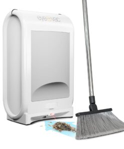 EyeVac Pro Touchless Vacuum Automatic Dustpan - Ultra Fast & Powerful - Great for Sweeping Salon Pet Hair Food Dirt Kitchen, Corded Canister Vacuum, Bagless, Automatic Sensors, 1400 Watt (White)