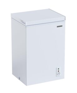 FRIGIDAIRE EFRF3005-AMZ Chest Deep Freezer-Garage-Ready, 3.5 Cu. Ft. Capacity, White-Adjustable Thermostat-Removable Vinyl Coated Wire Basket-Easy Defrost Drain