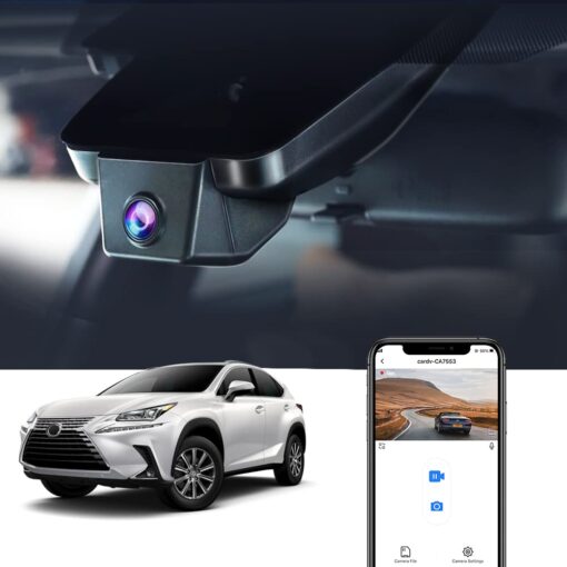 Fitcamx 4K Dash Cam Suitable for Lexus NX 2018 2019 2020 2021 350 300 Sport 250 F Premium, OEM Factory Style, UHD 2160P Video, Loop Recording, Built-in WiFi & APP, Parking Mode, Plug & Play, 64GB Card