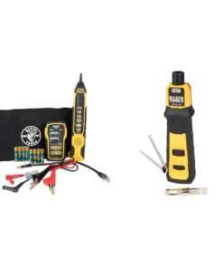 Klein Tools VDV500-920 Wire Tracer Tone Generator and Probe Set with RJ45 Port & VDV427-300 Impact Punchdown Tool with 66/110 Blade, Reliable CAT Cable Connections