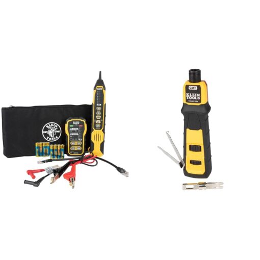 Klein Tools VDV500-920 Wire Tracer Tone Generator and Probe Set with RJ45 Port & VDV427-300 Impact Punchdown Tool with 66/110 Blade, Reliable CAT Cable Connections